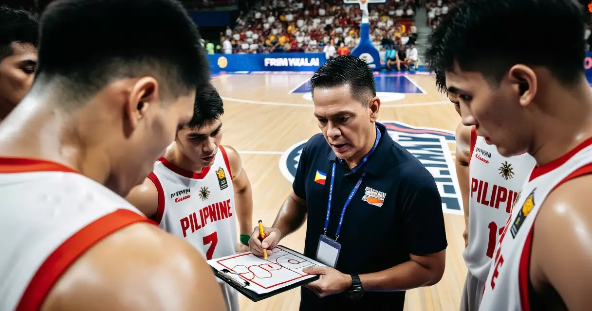 Mga manlalaro ng PBA sa huddle habang nagdidiskusa ng estratehiya bago ang playoffs