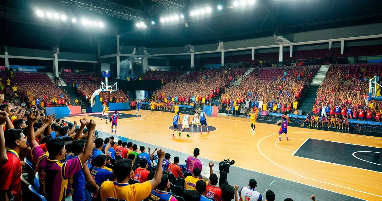 Mga mananood ng PBA Governors Cup 2026 na puno ng sigla sa loob ng basketball arena sa Pilipinas