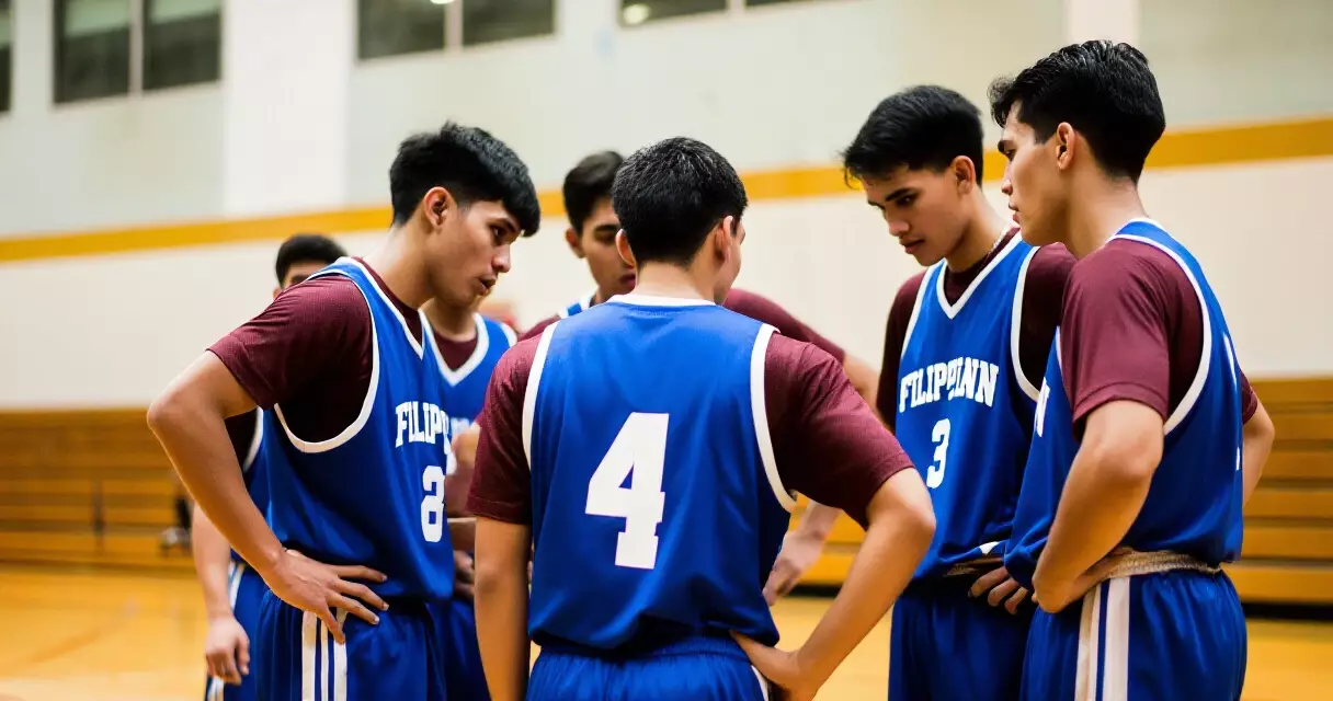 Mga manlalaro ng UP Fighting Maroons na naghahanda bago ang laro sa 2026 AUBL