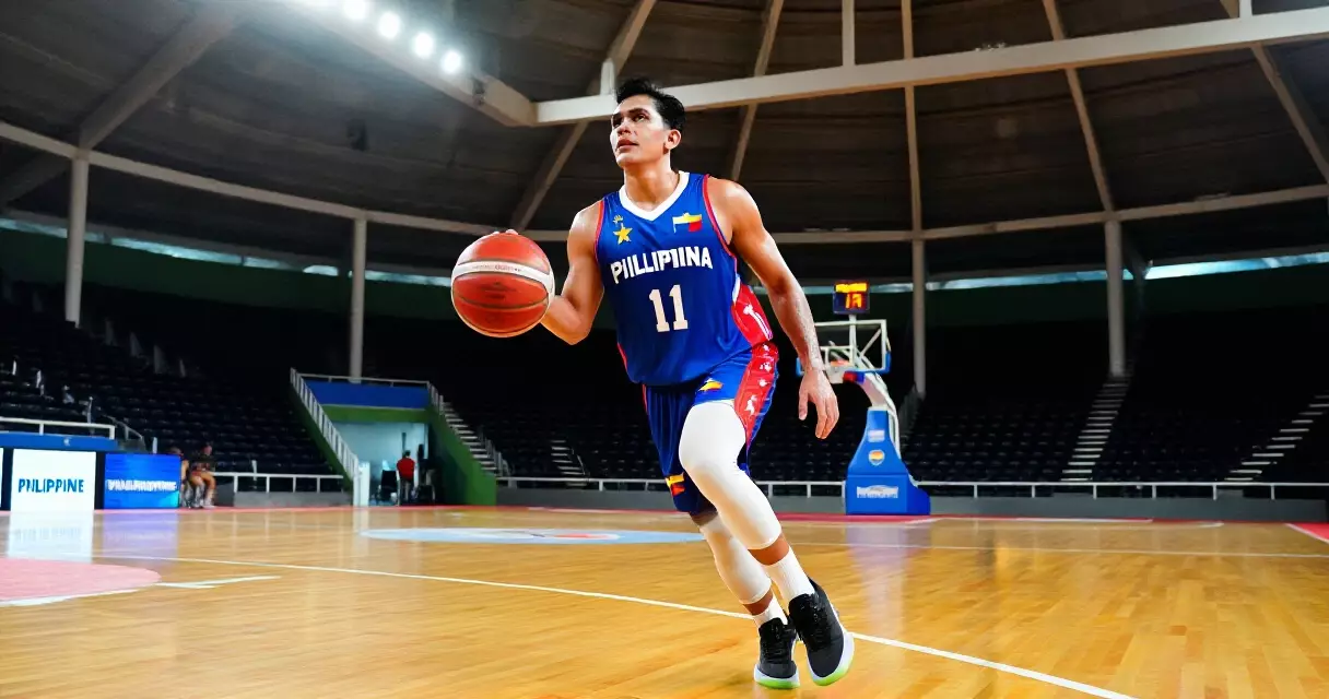 Filipino basketball player sa hardwood court ng Philippine arena