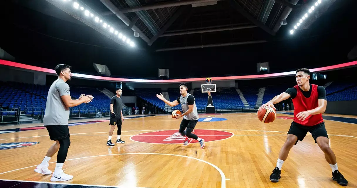 Mga manlalaro ng Gilas Pilipinas nagsasanay para sa FIBA Asia Cup tune-up games