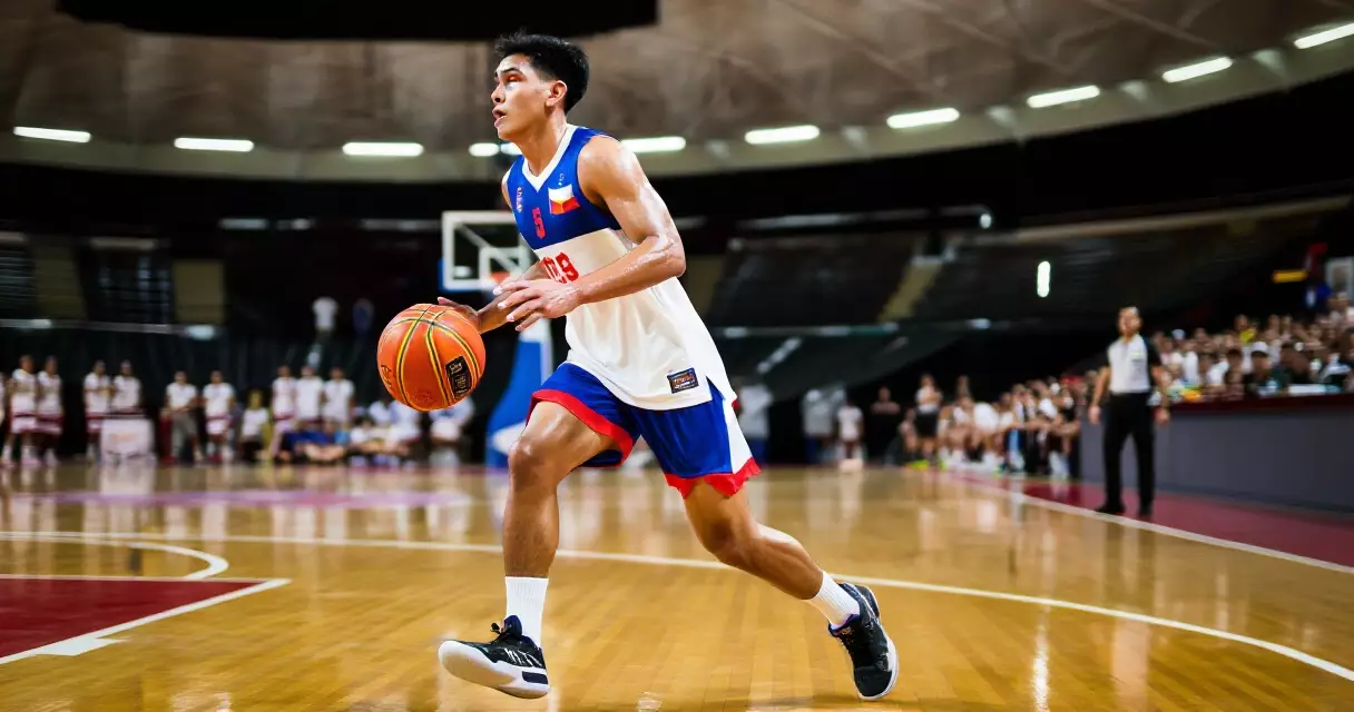 Isang Pilipinong manlalaro ng basketbol sa korte ng UAAP, nagtatangkilik sa paligid ng madla