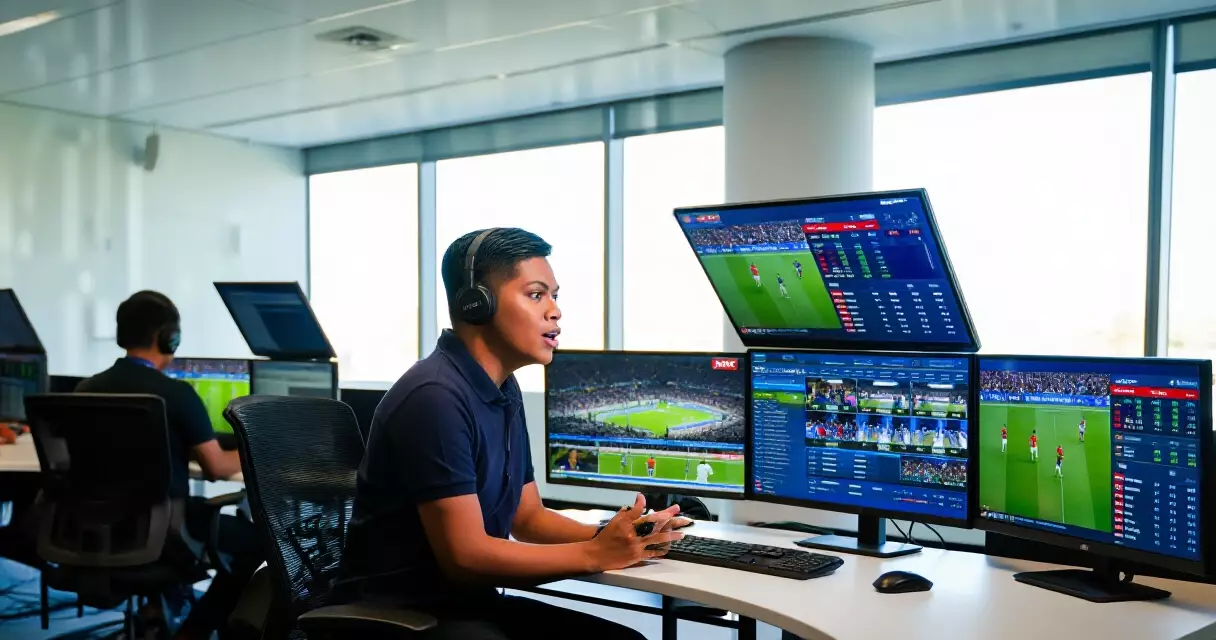 Pilipinong sports journalist sa modernong digital newsroom na nagtatrabaho ngayon