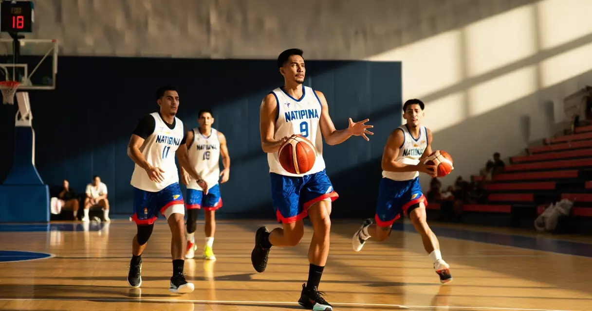 Gilas Pilipinas players training for FIBA qualification