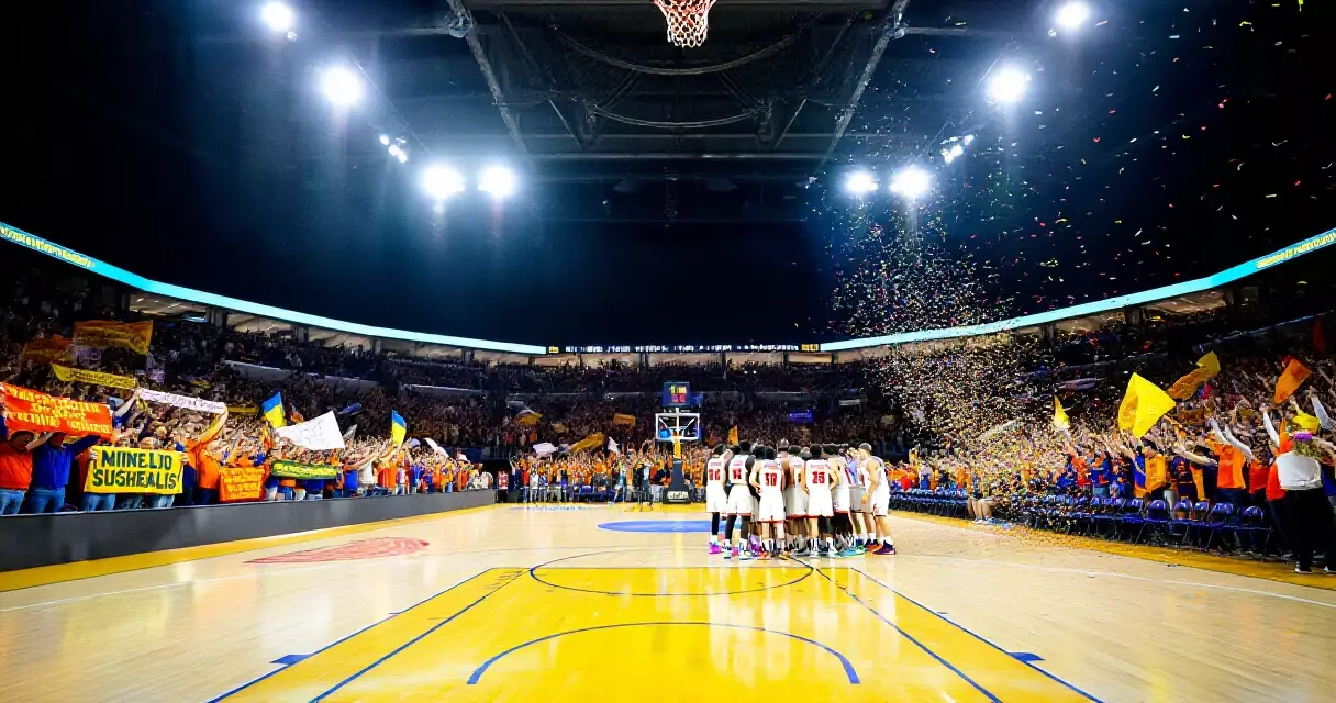 Mga manonood sa loob ng isang malaking basketball arena noong Game 7 ng PBA Finals 2026