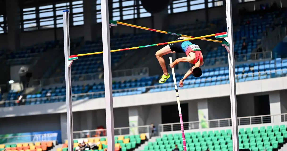 Filipino athlete in pole vault at an international indoor athletics meet in 2026