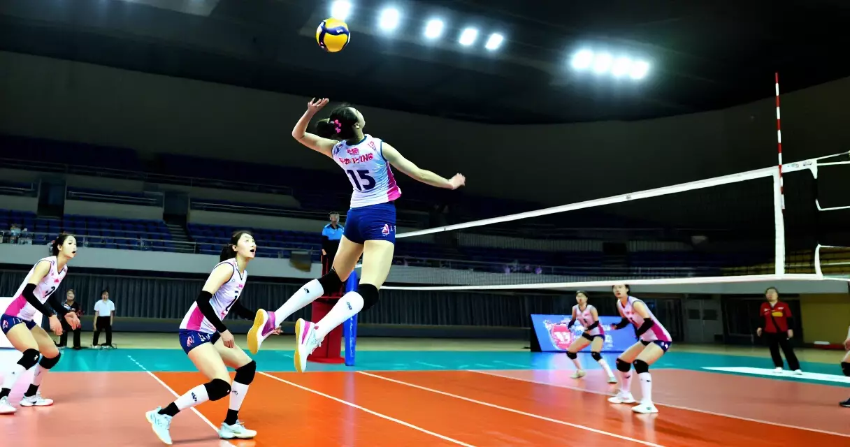 Filipina volleyball player nagse-spike sa isang internasyonal na laban sa abroad 2026
